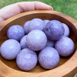 Lepidolite Crystal Sphere. Positive Vibration Energy Healing Spiritual Stone